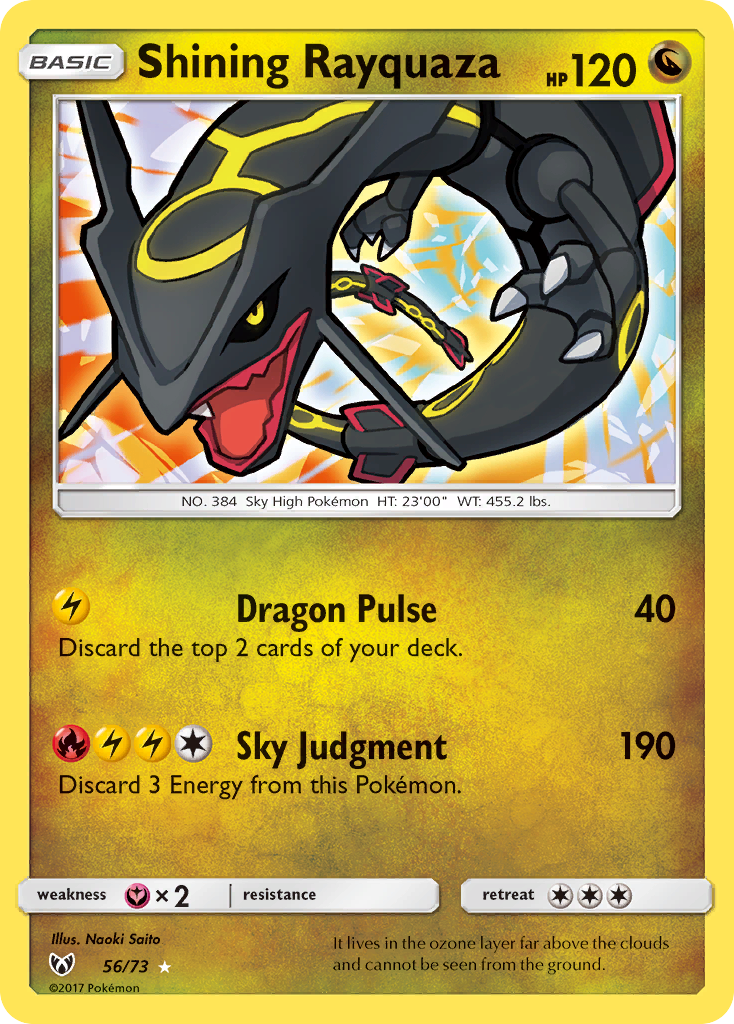 PSA 10 Gem Mint Shining Rayquaza Holo 2017 (56/73) [Sun & Moon: Shining Legends]