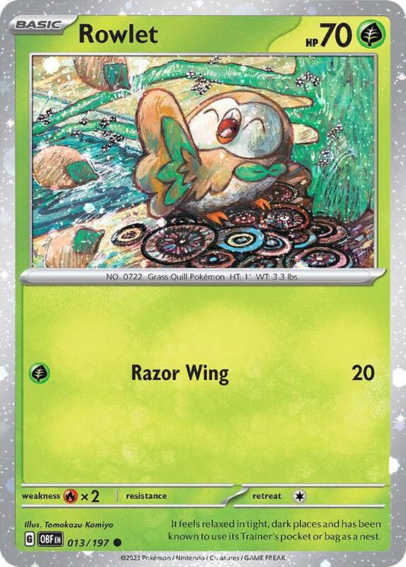 Rowlet (013/197) (Cosmos Holo) [Scarlet & Violet: Obsidian Flames]