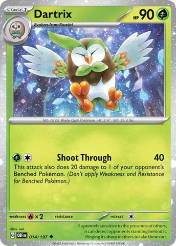 Dartrix (014/197) (Cosmos Holo) [Scarlet & Violet: Obsidian Flames]