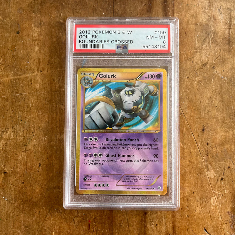 PSA 8 NM-MT Golurk Gold Secret Rare 2012 [Black & White Boundaries Crossed]