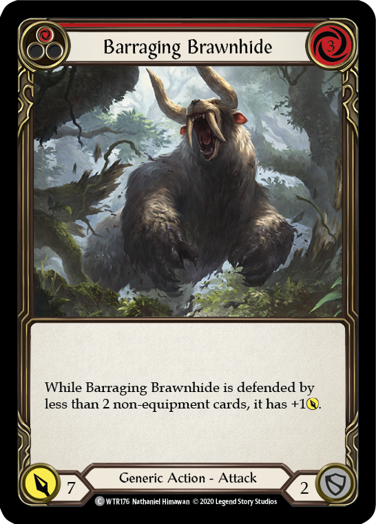 Barraging Brawnhide (Red) [WTR176] Unlimited Edition Rainbow Foil