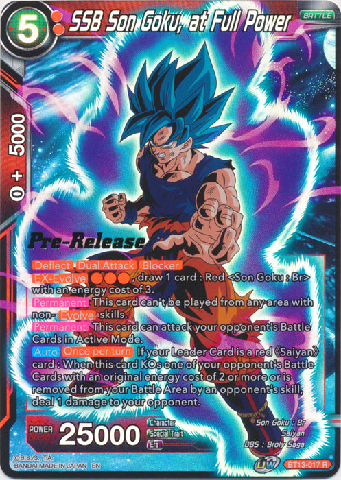 SSB Son Goku, at Full Power (BT13-017) [Supreme Rivalry Prerelease Pro