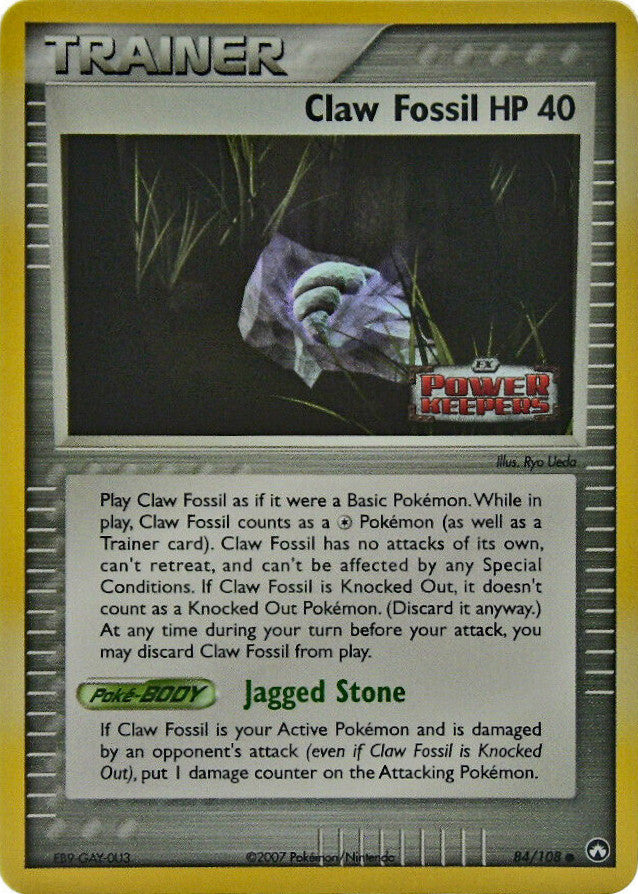 claw fossil pokemon card and cant be affected by any Special Conditions Fake Card Database | 84/108,