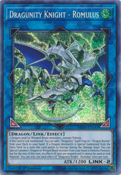 Dragunity Knight - Romulus [MP20-EN145] Prismatic Secret Rare