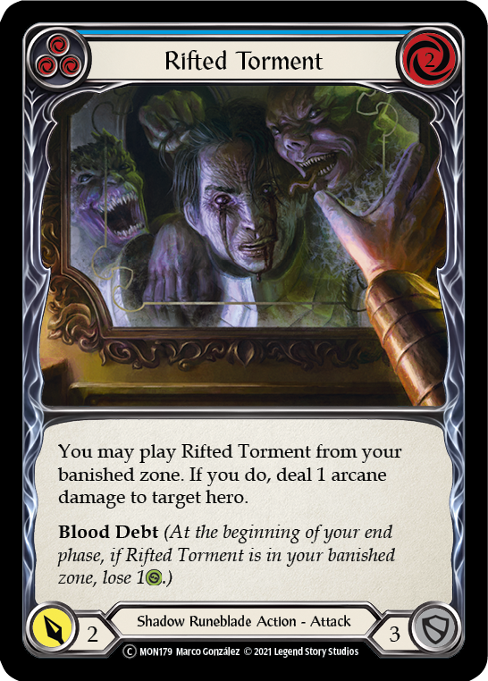 Rifted Torment (Blue) (Rainbow Foil) [U-MON179-RF] Unlimited Edition Rainbow Foil