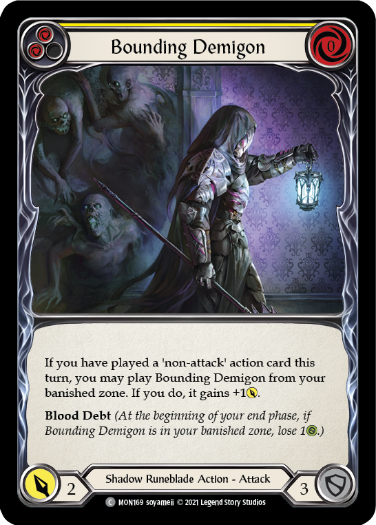 Bounding Demigon (Yellow) (Rainbow Foil) [MON169-RF] 1st Edition Rainbow Foil