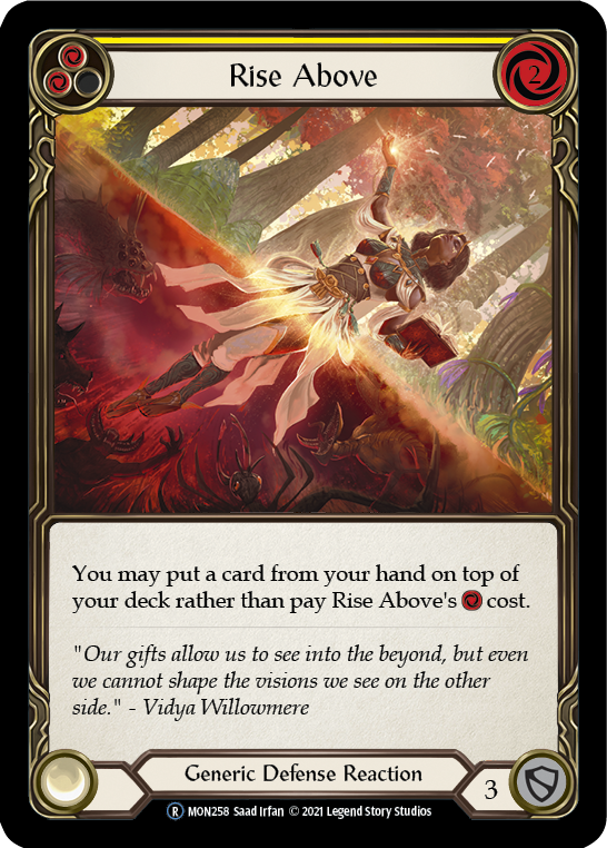 Rise Above (Yellow) (Rainbow Foil) [U-MON258-RF] Unlimited Edition Rainbow Foil