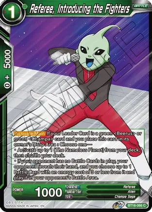 Referee, Introducing the Fighters [BT16-066]