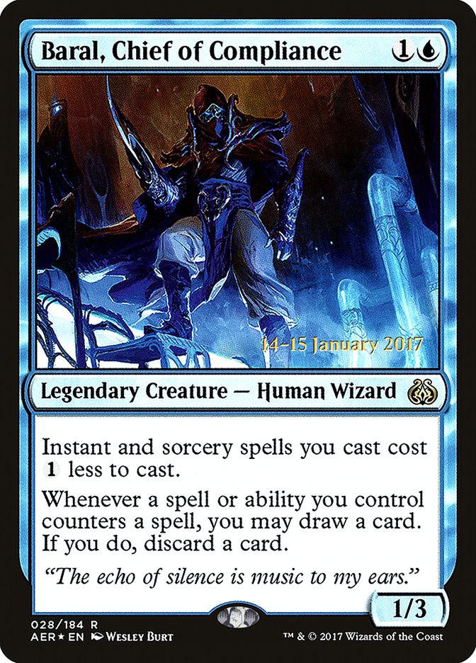 Baral, Chief of Compliance (Prerelease Promo) [Aether Revolt Prerelease Promos]