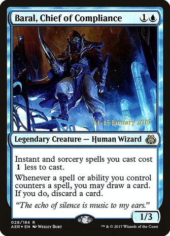 Baral, Chief of Compliance (Prerelease Promo) [Aether Revolt Prerelease Promos]