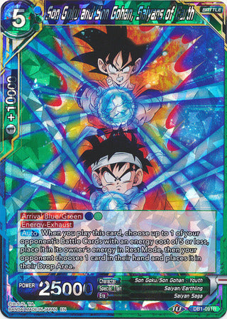 dragon ball super card game arrival Son Goku and Son Gohan, Saiyans of Earth (DB1-091) [Dragon Brawl]