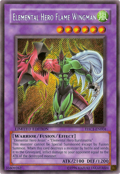 Elemental HERO Flame Wingman [EHC1-EN004] Secret Rare