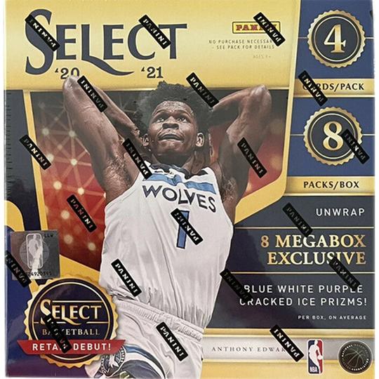 Panini Select Basketball 2020-21 Mega Box (Blue/White/Purple Cracked Ice Prizms)