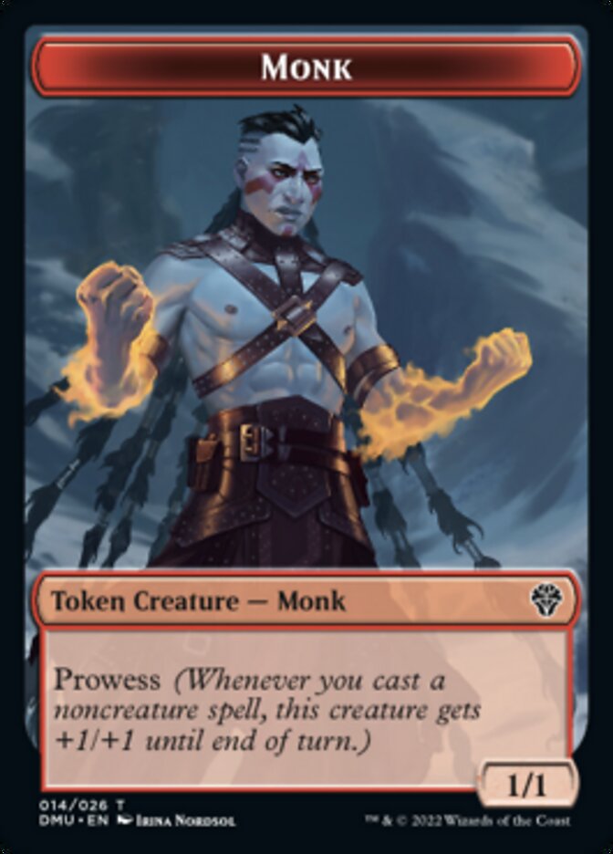 Bird (002) // Monk Double-sided Token [Dominaria United Tokens]