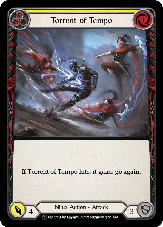 Flying Kick (Yellow) (Rainbow Foil) [CRU070-RF] Unlimited Rainbow Foil