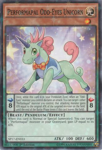 Performapal Odd-Eyes Unicorn (Starfoil) [SP17-EN033] Starfoil Rare