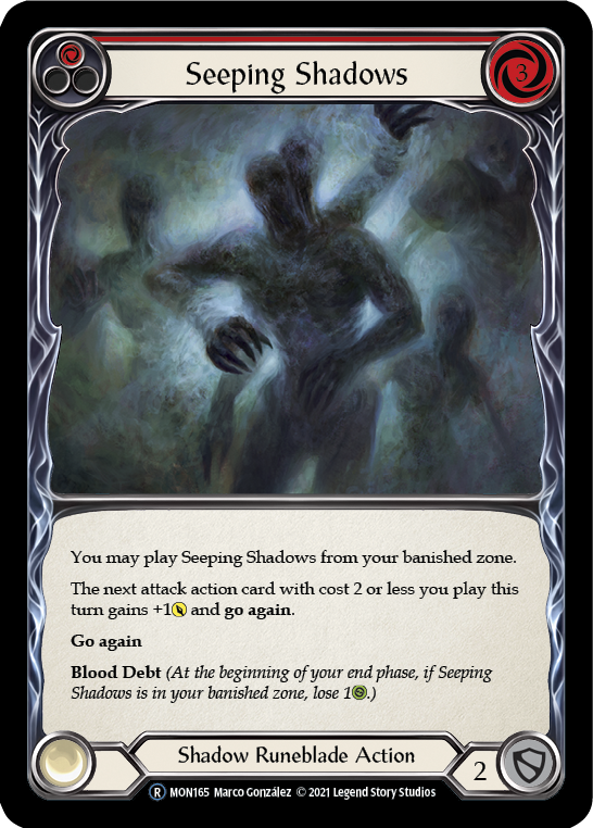 Seeping Shadows (Red) (Rainbow Foil) [U-MON165-RF] Unlimited Edition Rainbow Foil