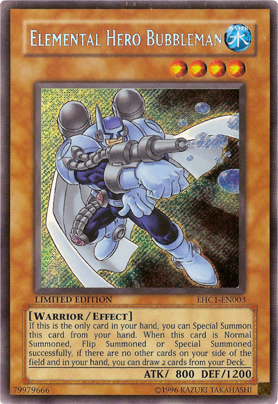 Elemental HERO Bubbleman [EHC1-EN003] Secret Rare