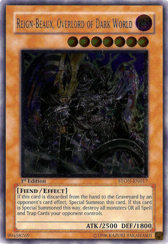 Reign-Beaux, Overlord of Dark World (UTR) [STON-EN017] Ultimate Rare