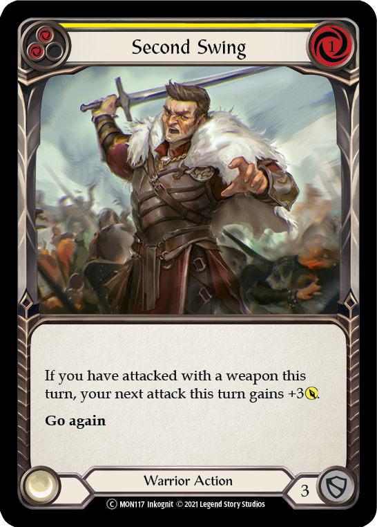 Second Swing (Yellow) (Rainbow Foil) [U-MON117-RF] Unlimited Edition Rainbow Foil