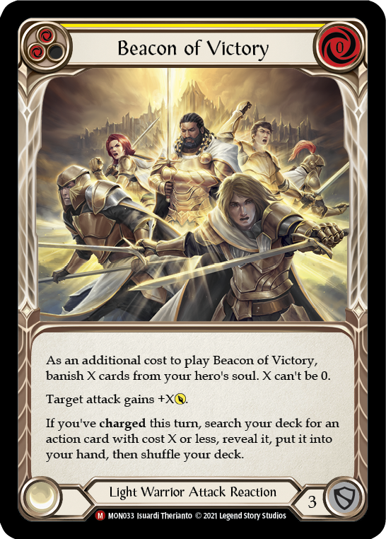 Beacon of Victory (Rainbow Foil) [MON033-RF] 1st Edition Rainbow Foil